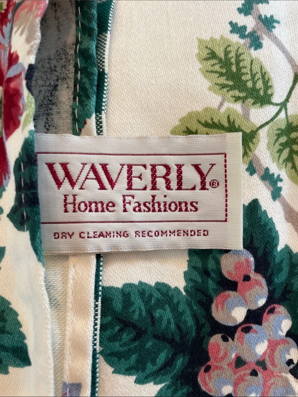 WAVERLY Vintage Pleasant Valley Floral Gingham Curtain Swag Valance Panels